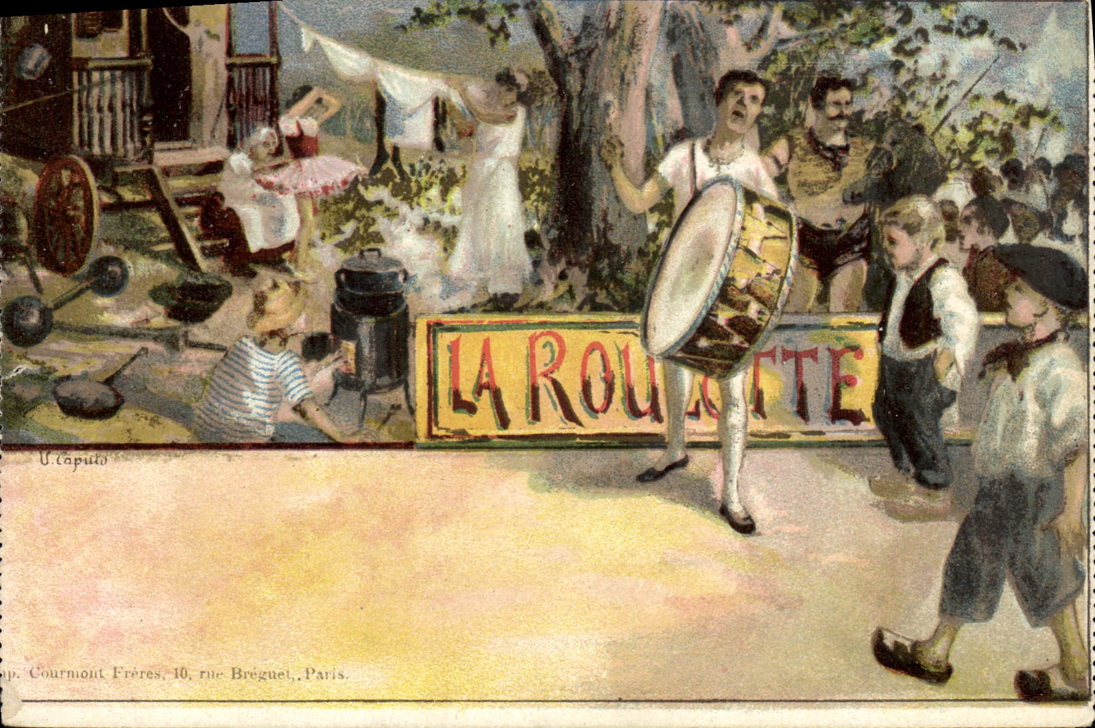 CPA Fantaisie Illustrateur La Roulotte
