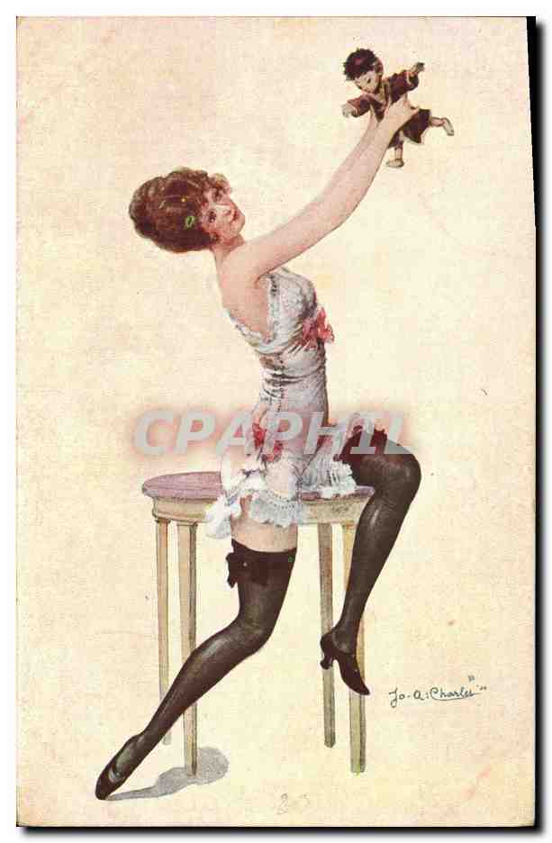 CPA Fantaisie Illustrateur Femme Son petit coeur Charlet 
