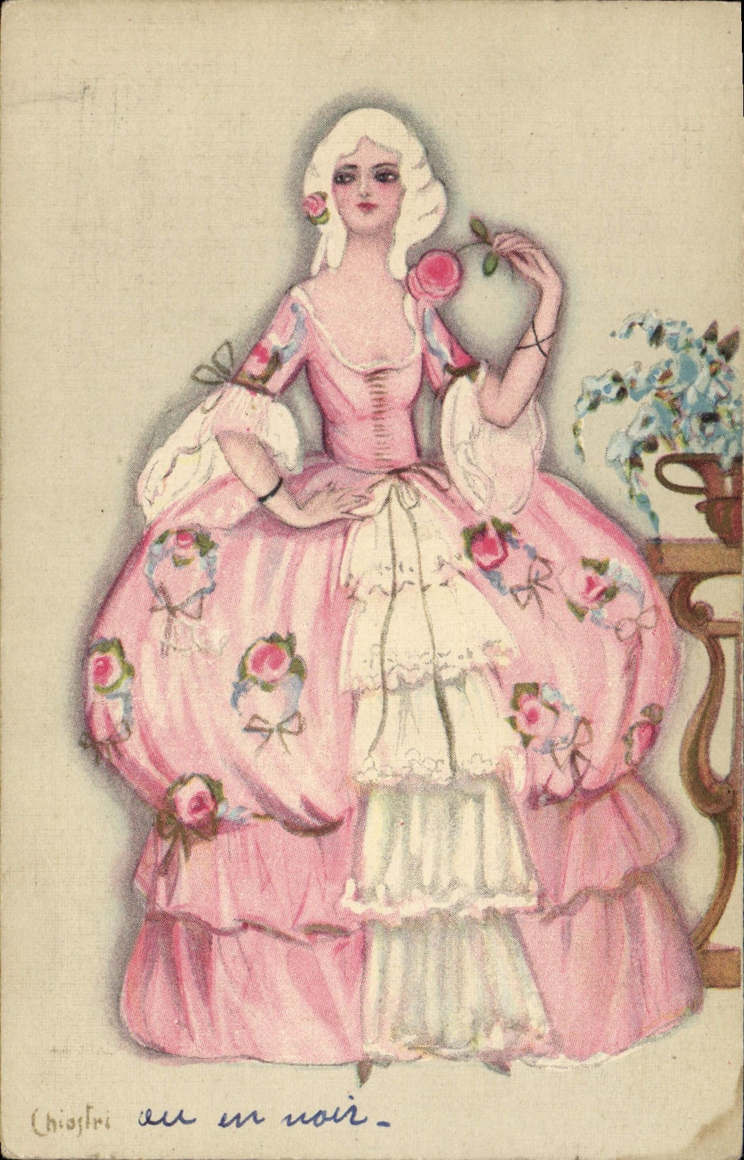 CPA Fantaisie Illustrateur Chiostri Femme