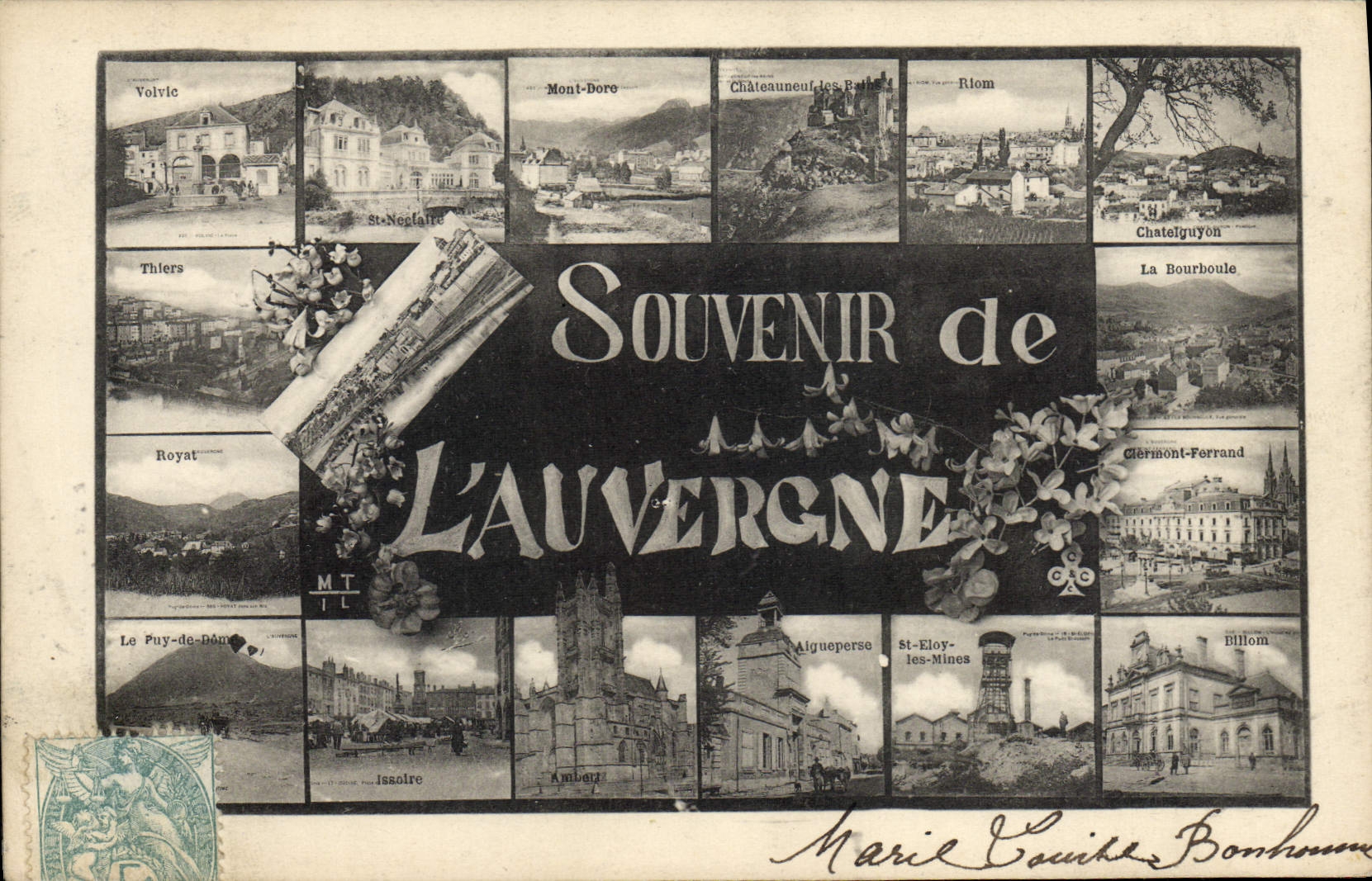 CPA Folklore Souvenir de l'Auvergne