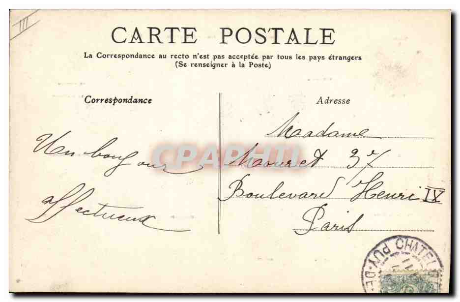 CPA Folklore Souvenir de l'Auvergne — Verso