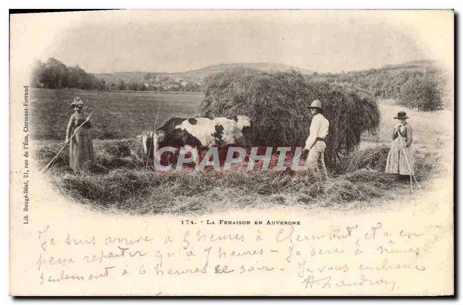 CPA Folklore La fenaison en Auvergne