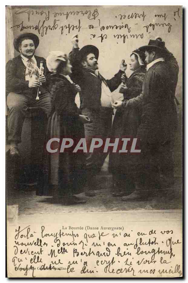 CPA Folklore Auvergne La bourree Danse Auvergnate