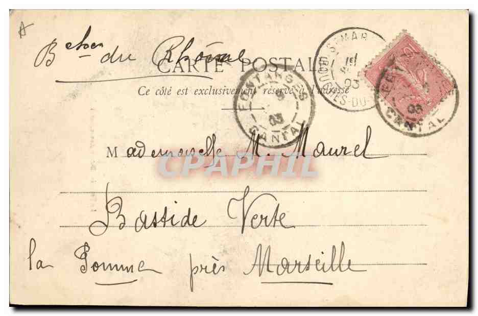 CPA Folklore Auvergne La bourree Danse Auvergnate — Verso
