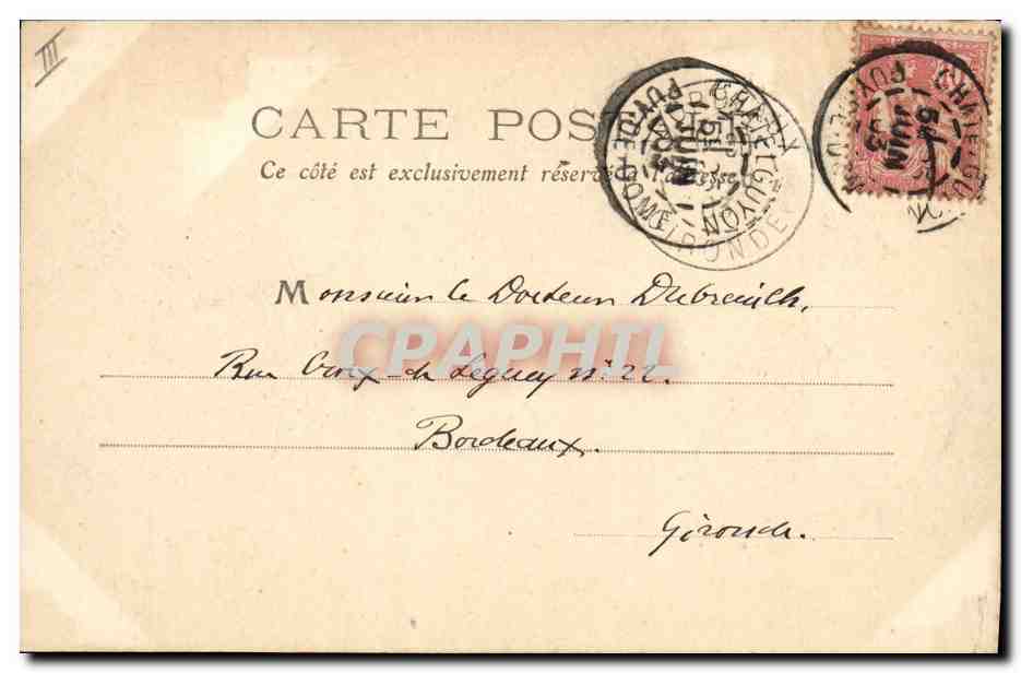 CPA Folklore Auvergne La bourree Vis a Vis — Verso