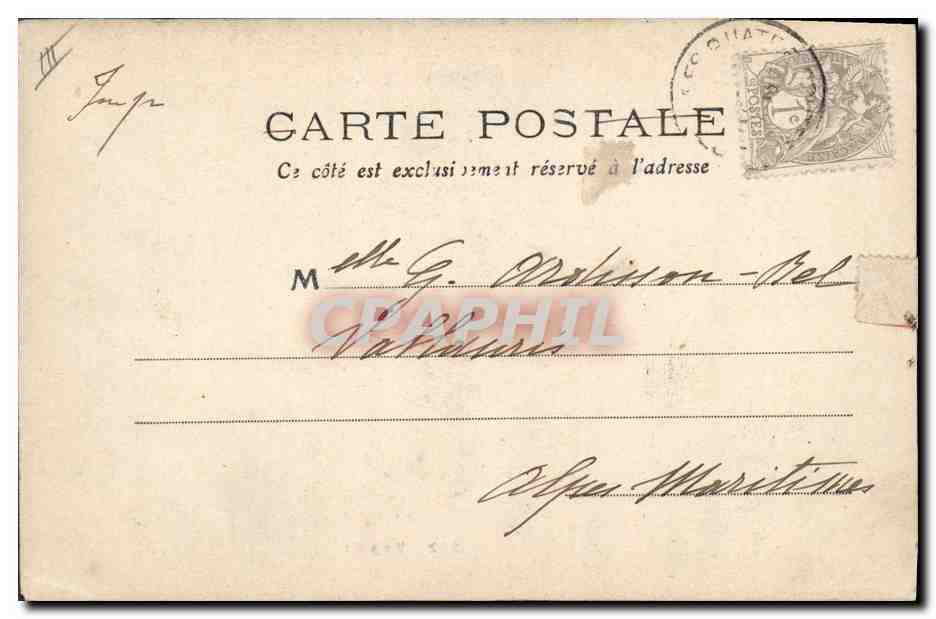 CPA Folklore Auvergne La bourre Vis a Vis — Verso