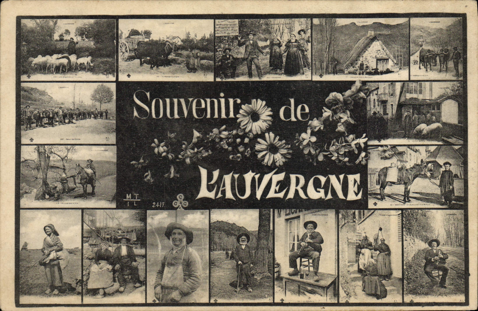 CPA Folklore Souvenir d'Auvergne