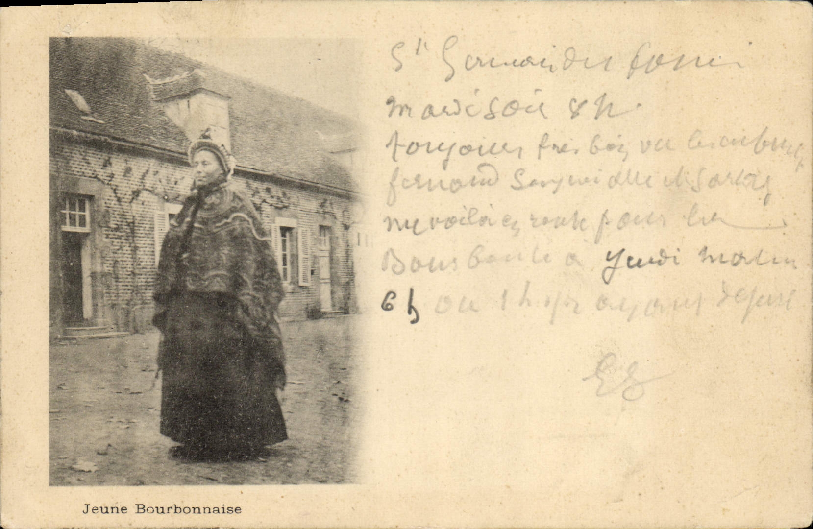 CPA Folklore Auvergne Jeune Bourbonnaise