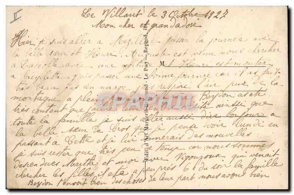 CPA Folklore Auvergne La Vouale La Rouzzette Bourree — Verso