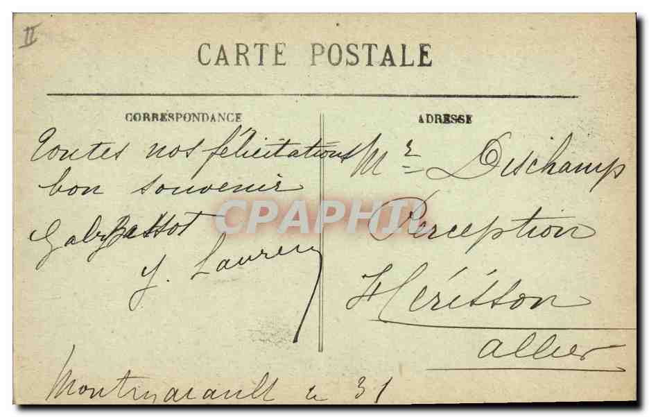 CPA Folklore Le Bourbonnais Le bouquet du fiance — Verso