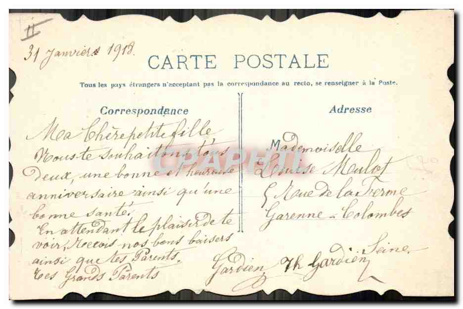 CPA Fantaisie (dessin a la main) Fleurs — Rückseite