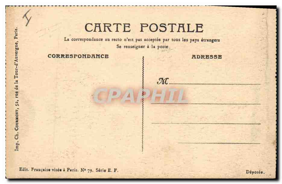 CPA Fantaisie (dessin a la main) Enfants La sentinelle Veille — Rückseite