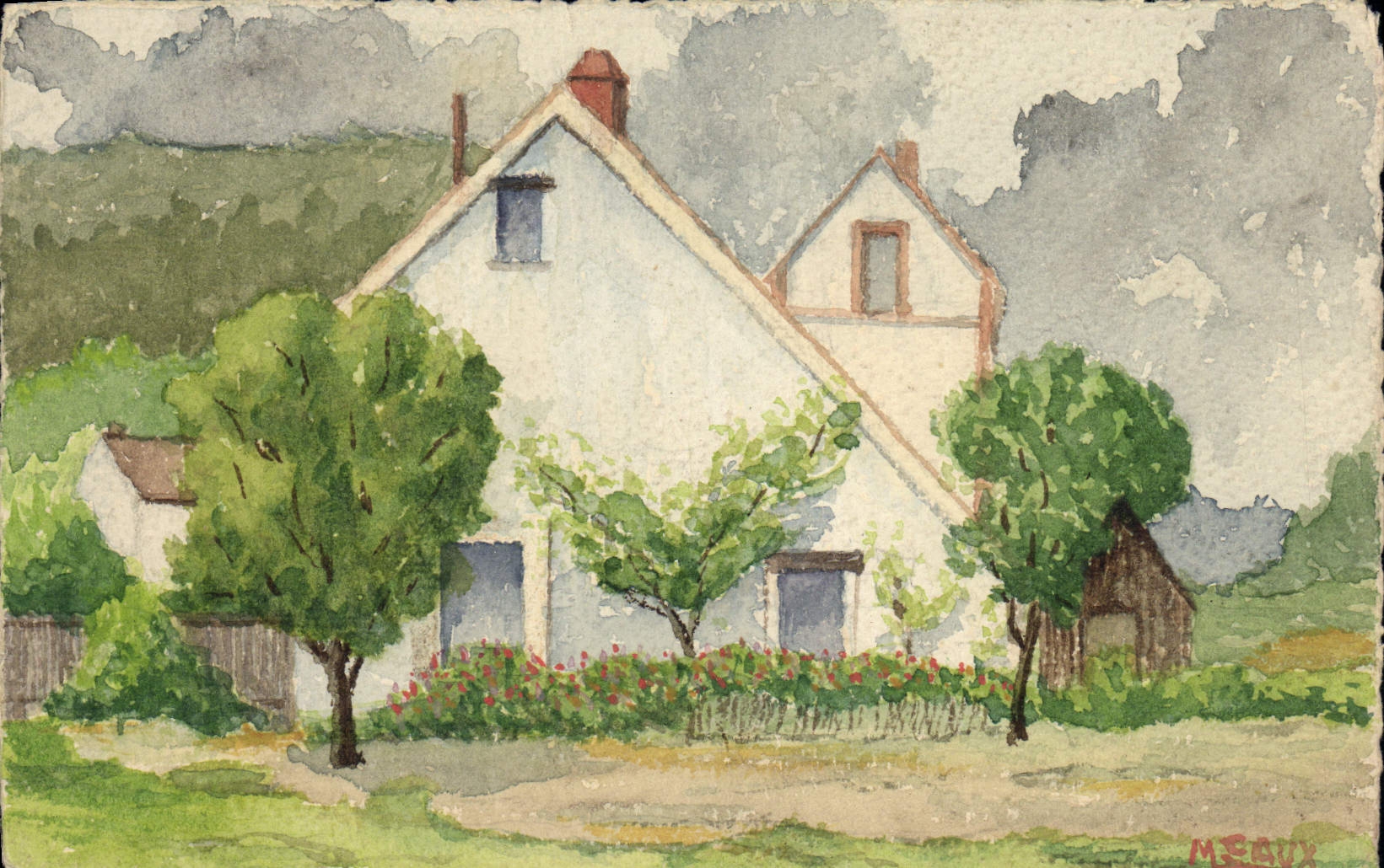 CPA Fantaisie (dessin a la main) Maison