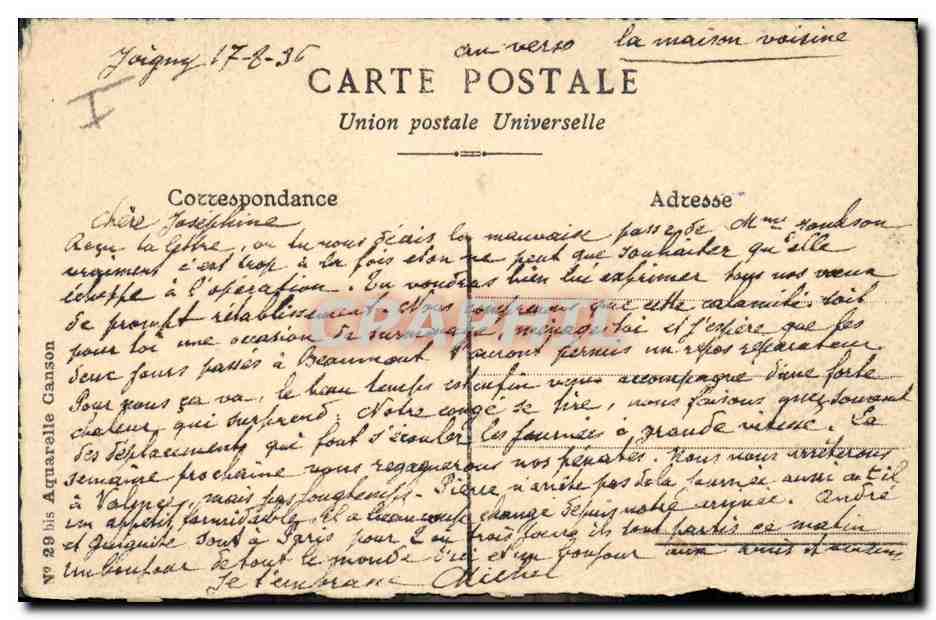 CPA Fantaisie (dessin a la main) Maison — Rückseite