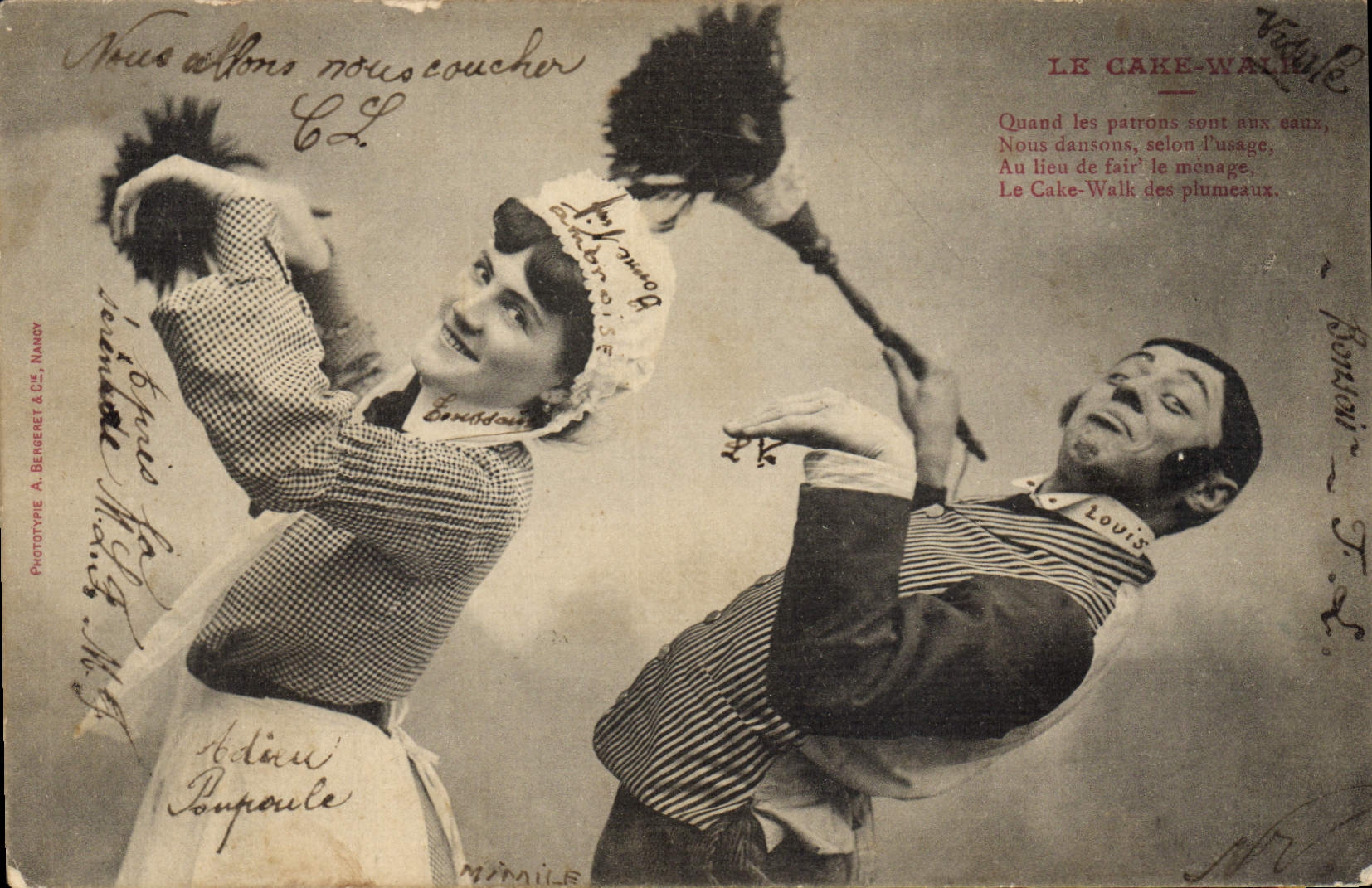 Deux domestiques dansant le Cake-Walk — Phototype A. Benenget & Cie, Nancy — n° 14
