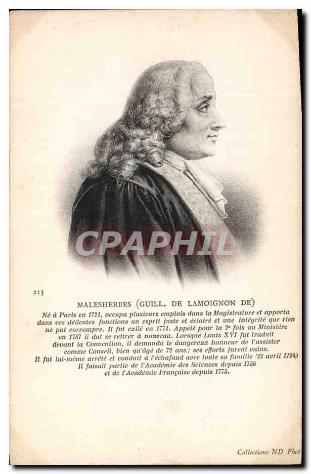 CPA Malesherbes Guillaume de Lamoignon de 