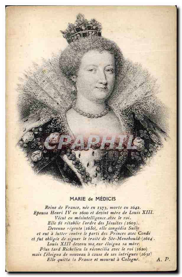 CPA Marie de Medicis Reine de France