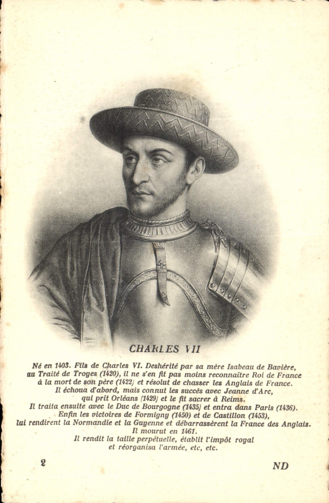 Charles VII — Roi de France — CPAPHIL - Anverso