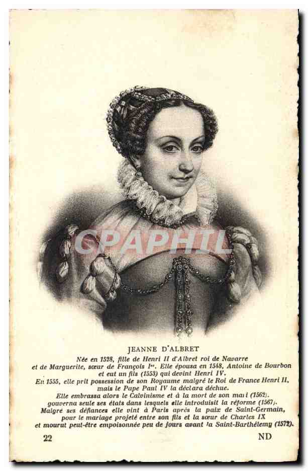 Jeanne d'Albret — portrait historique — C° des Arts Photomécanique, Strasbourg