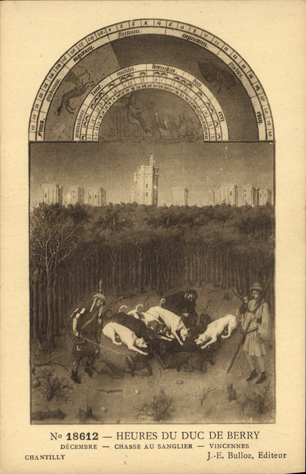 Chasse au sanglier — Heures du duc de Berry — J.-E. Bulloz, éditeur