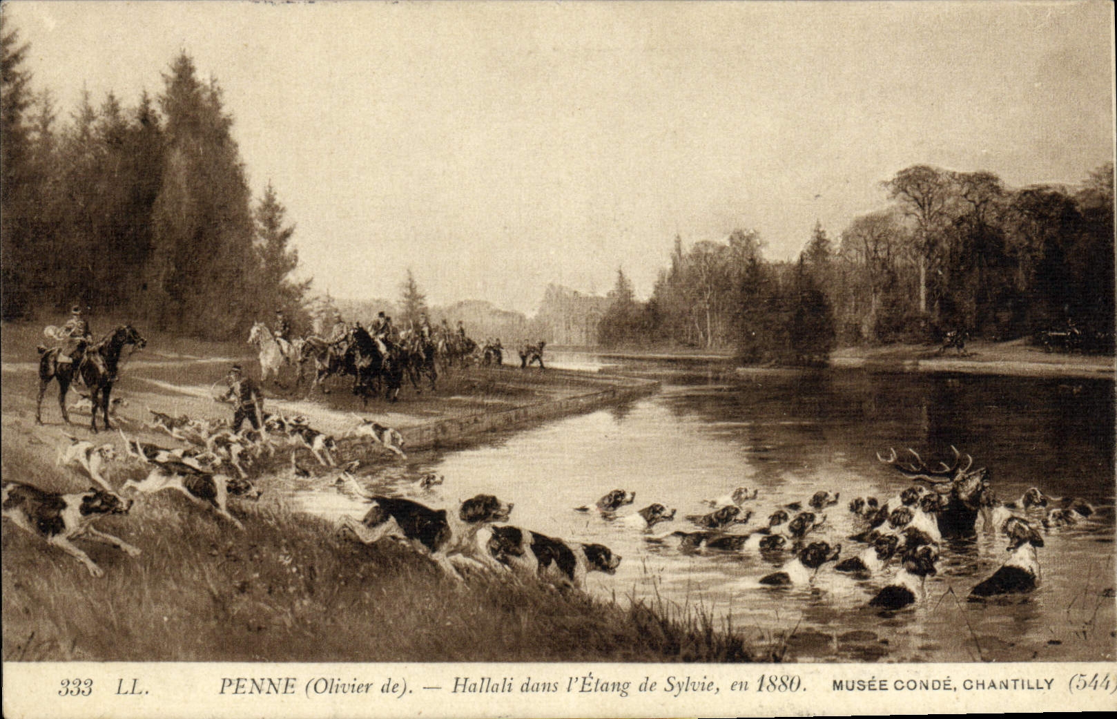 Hallali dans l'Étang de Sylvie — Penne (Olivier de) — Musée Condé, Chantilly (544)