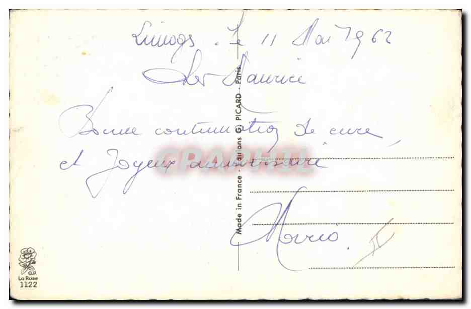 Chasseur et femme — caricature humoristique — A. Balanche, éditeur La Rose, n°1122 — Reverso