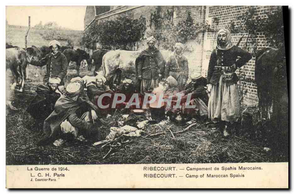 CPA Militaria Ribecourt Campement de Spahis Marocains