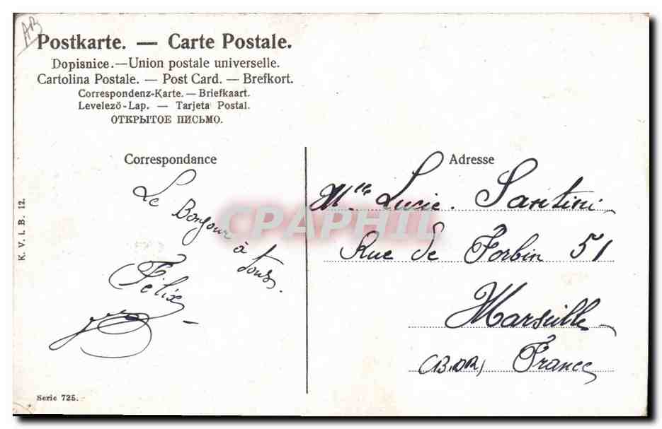 CPA Fantaisie Enfant Bebe Femme — Rückseite