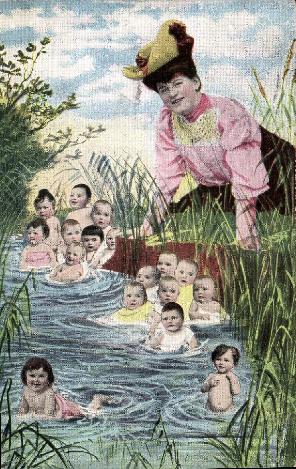 CPA Fantaisie Enfant Bebe Femme
