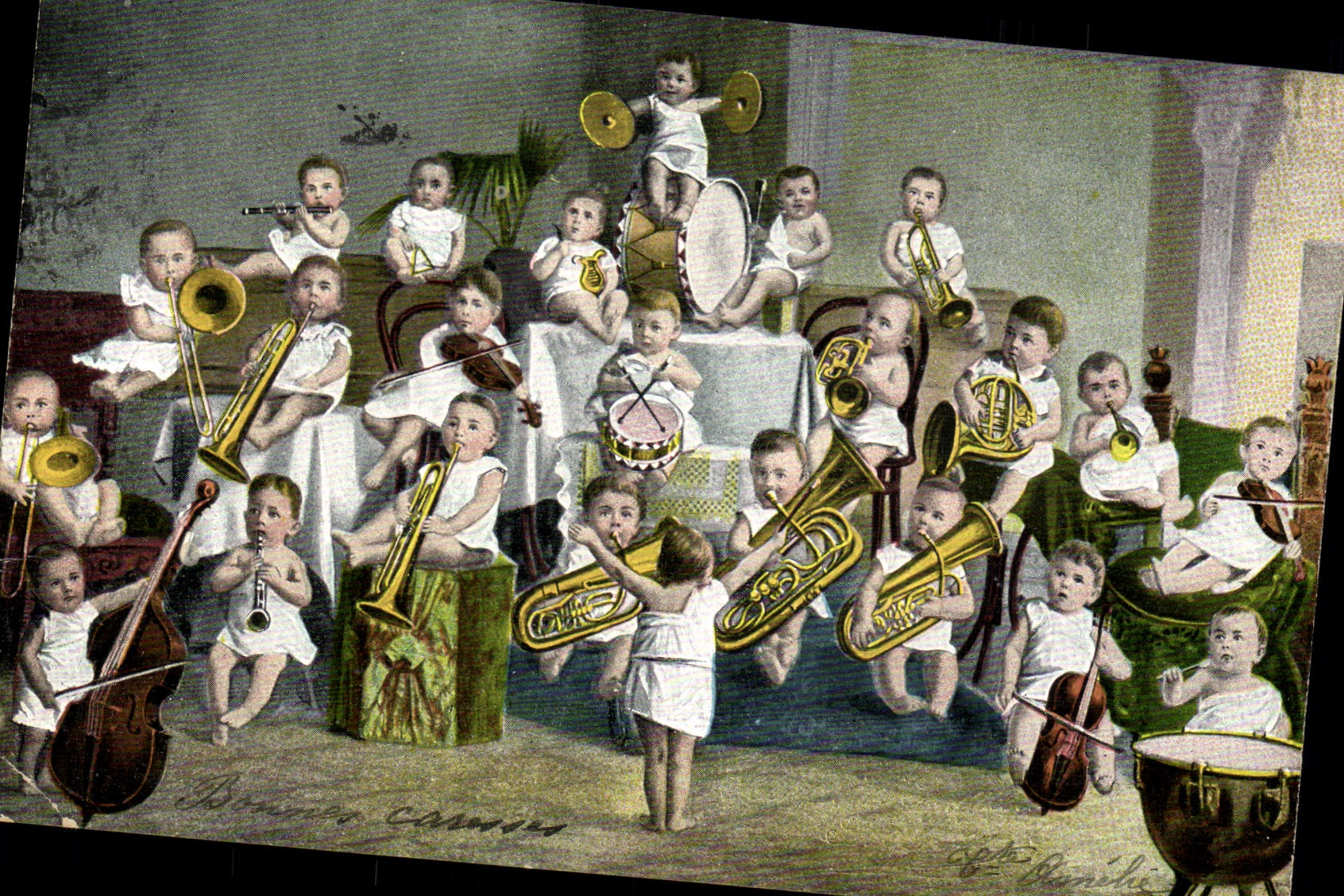 CPA Fantaisie Enfant Bebe Musique