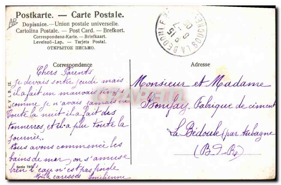 CPA Fantaisie Enfant Bebe Femme — Rückseite