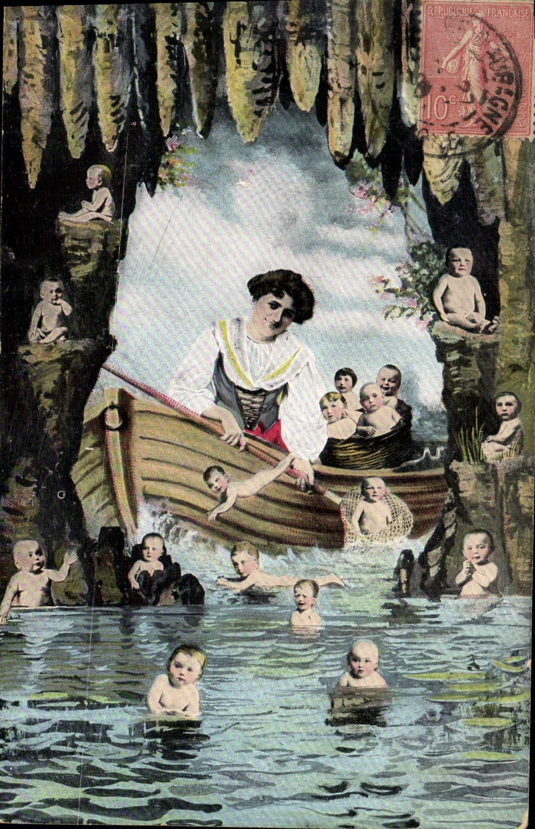 CPA Fantaisie Enfant Bebe Femme