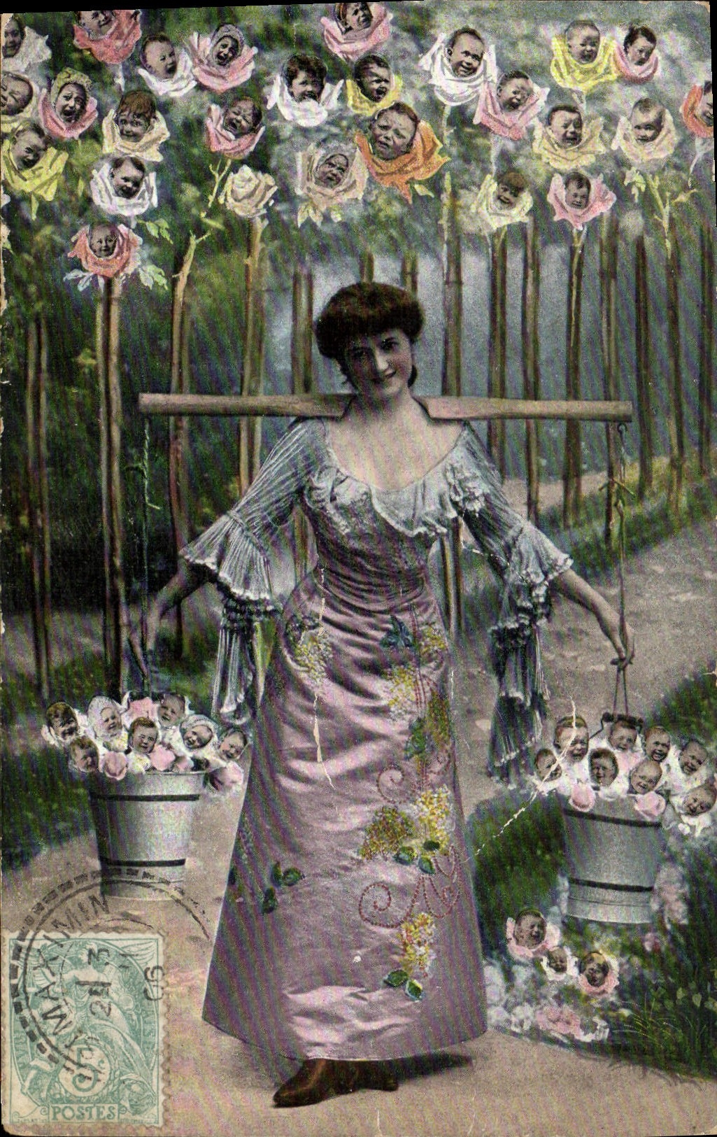 CPA Fantaisie Enfant Bebe Femme