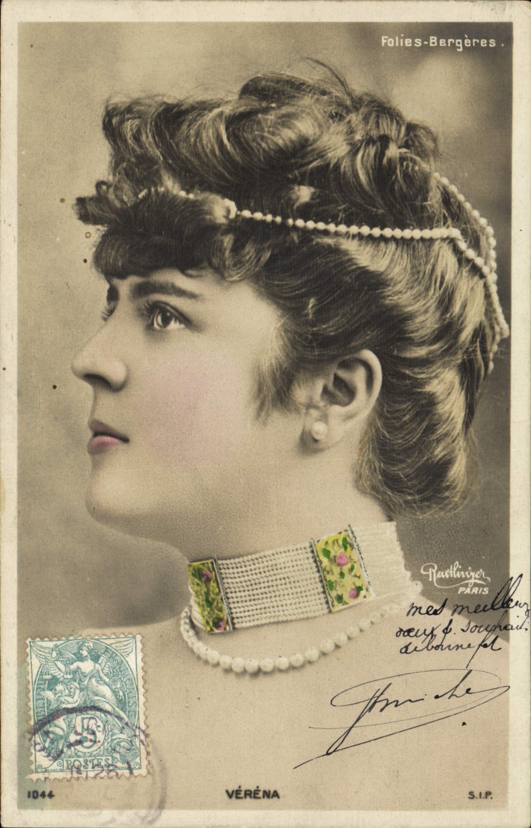 Portrait de Véréna — Folies-Bergères — éditeur Véreña, n° 1044