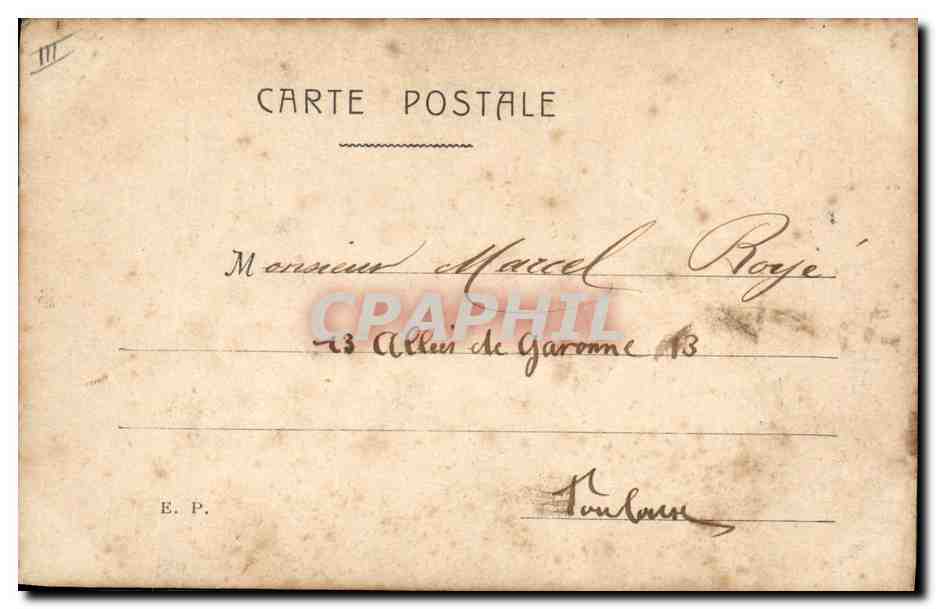 Danseuse en costume de scène — Éditeur E.P. n° V14 — Verso