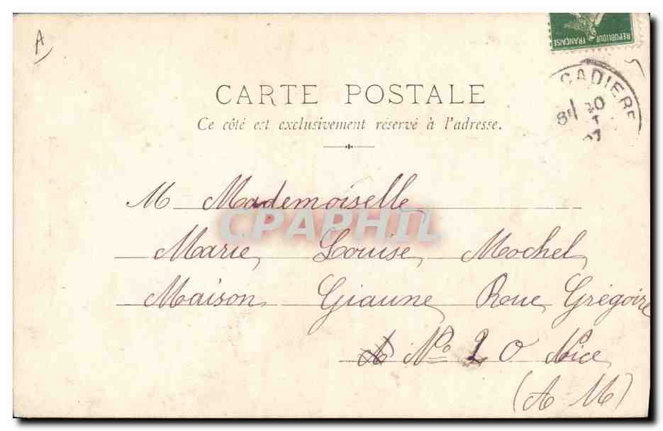 La petite Marcelle Coste — portrait de jeune fille avec fleurs — B. S. (Bureau de Sainte-Adresse) — Achterkant