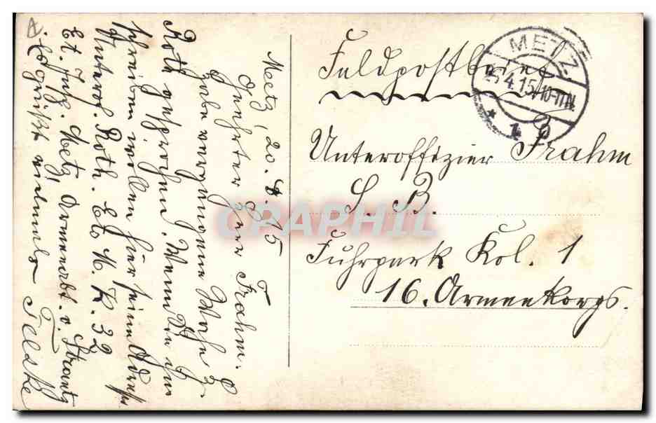 Portrait d'une femme — signature manuscrite — éditeur CPAPHIL — Verso