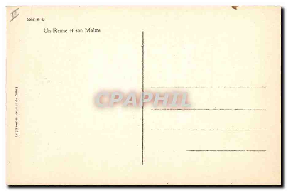 CPA Polaire Le renne et son maitre — Rückseite