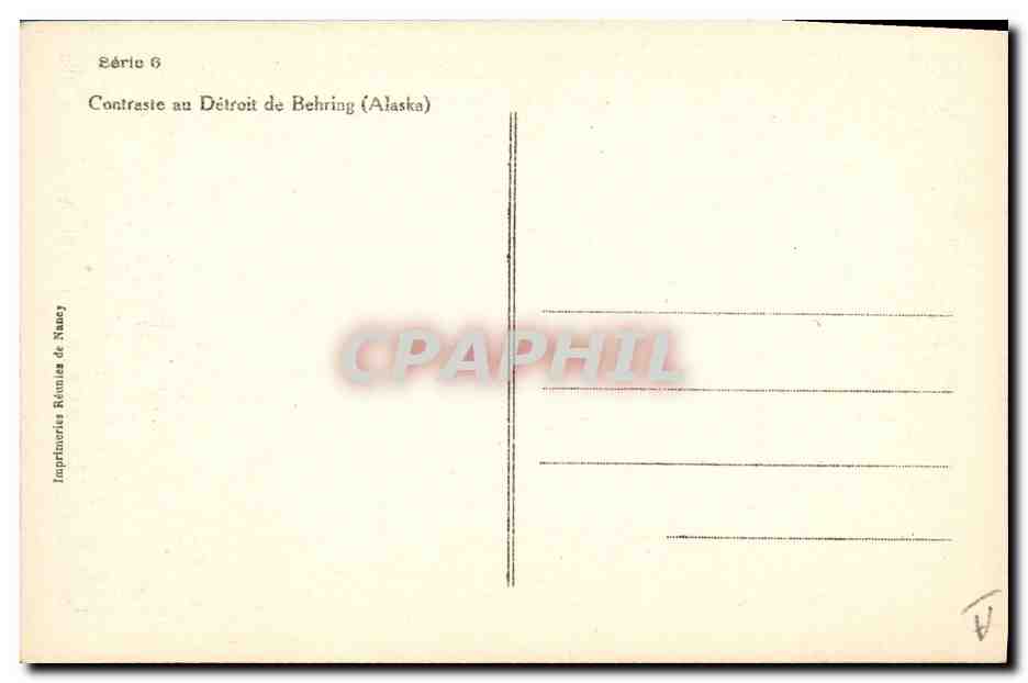 CPA Polaire Contraste au detroit de Behring Alaska — Rückseite