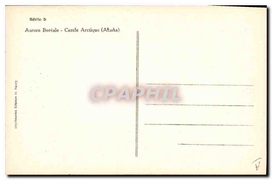 CPA Polaire Aurore Boreale Cercle Arctique Alaska — Rückseite