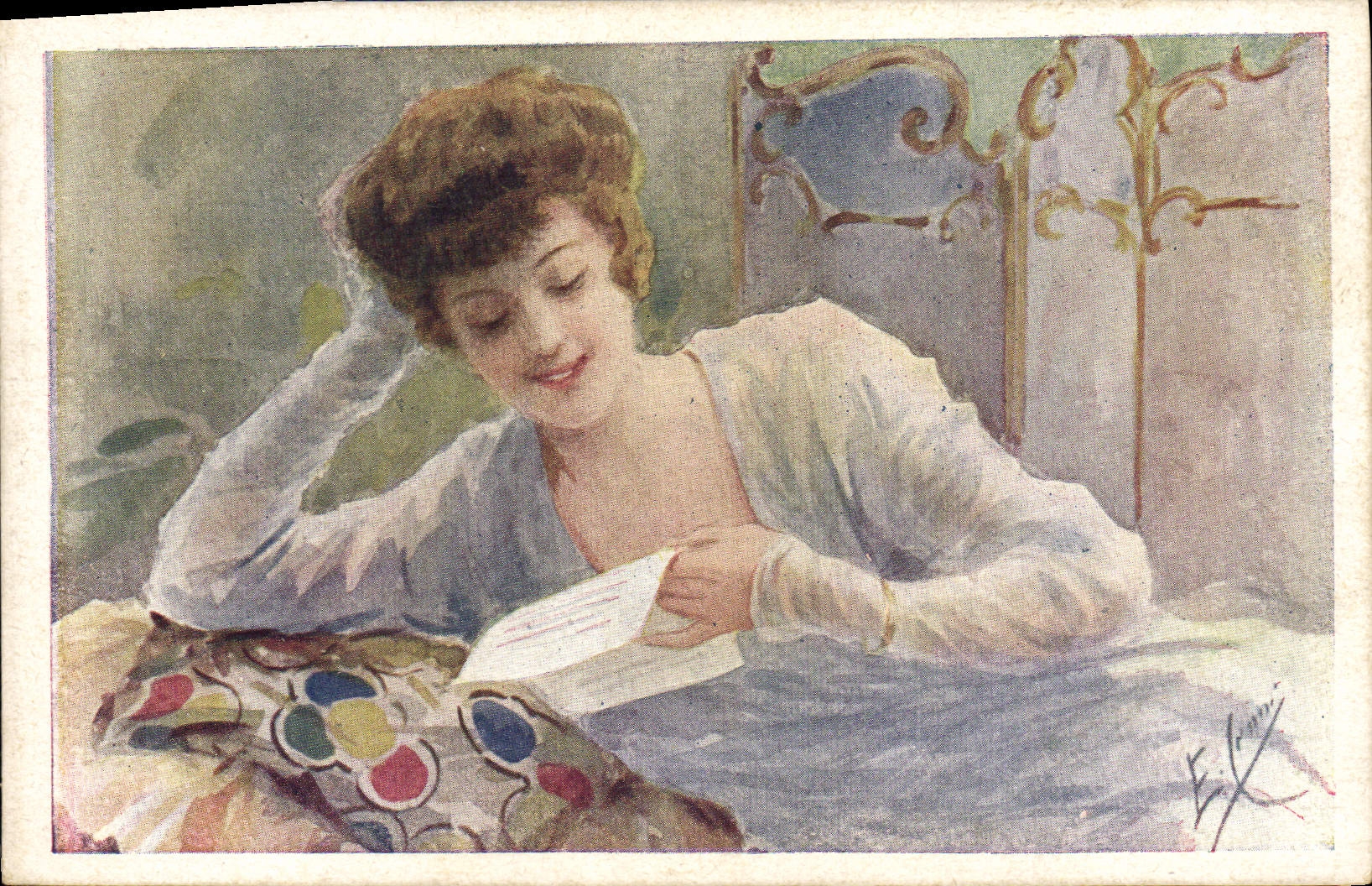 CPA Fantaisie Illustrateur Femme 