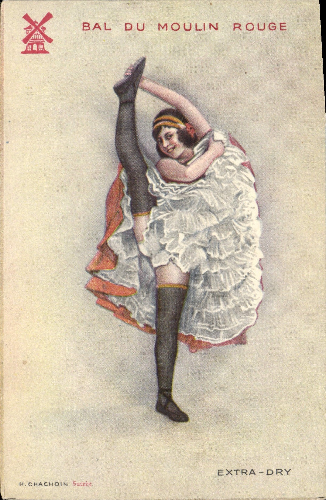 CPA Fantaisie Illustrateur Femme Bal du Moulin Rouge Paris Extra Dry 
