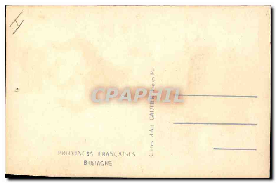 CPA Fantaisie Illustrateur Femme Bretagne (décor en tissu) — Rückseite