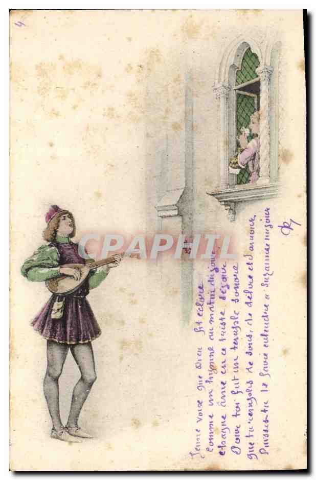 CPA Fantaisie Illustrateur Troubadour 