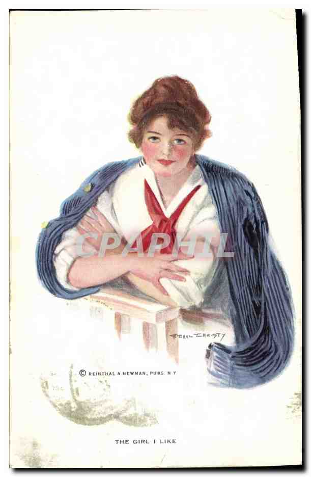 CPA Fantaisie Illustrateur Femme The girl i like 