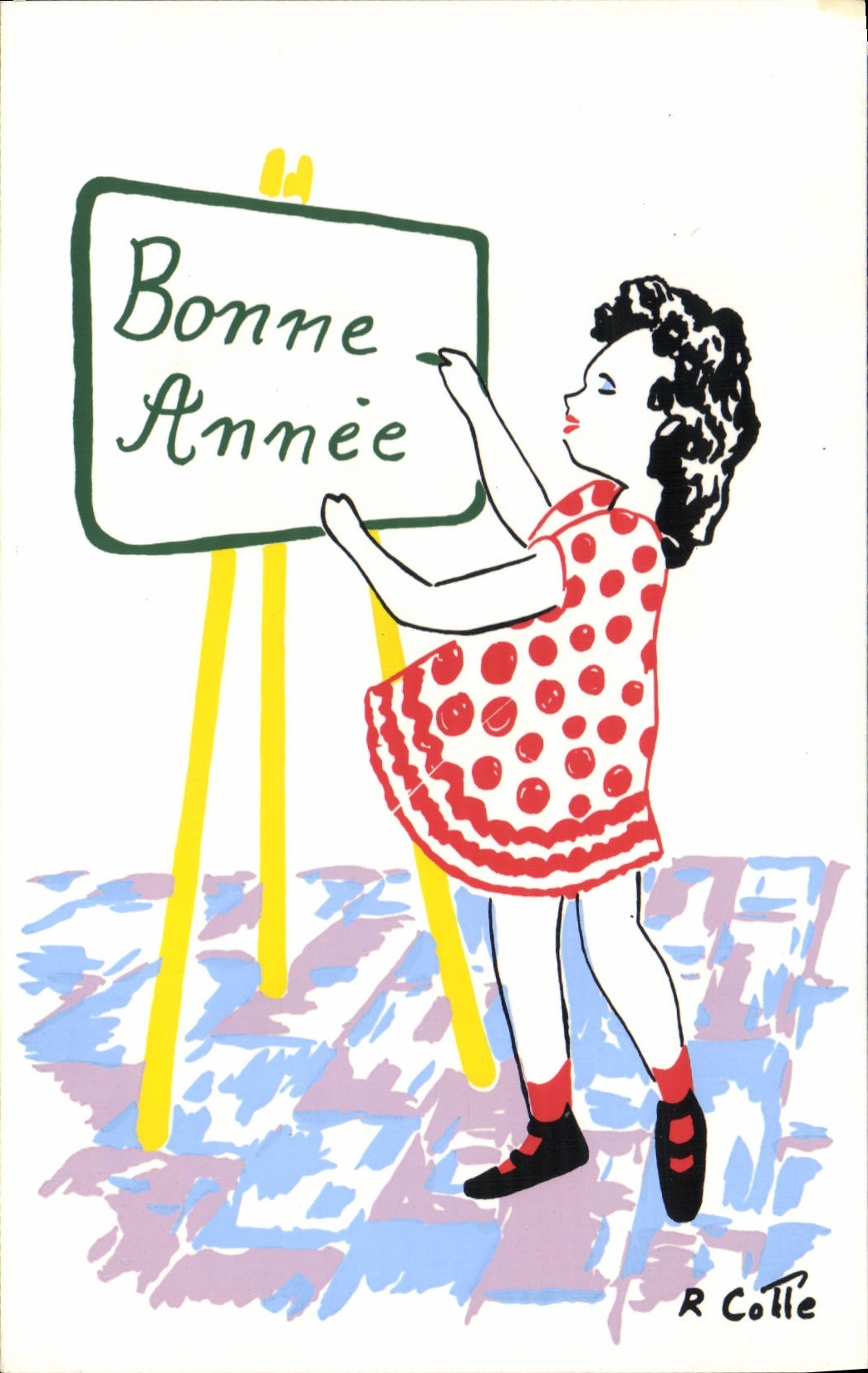 CPA Fantaisie Illustrateur Enfant Bonne Annee 