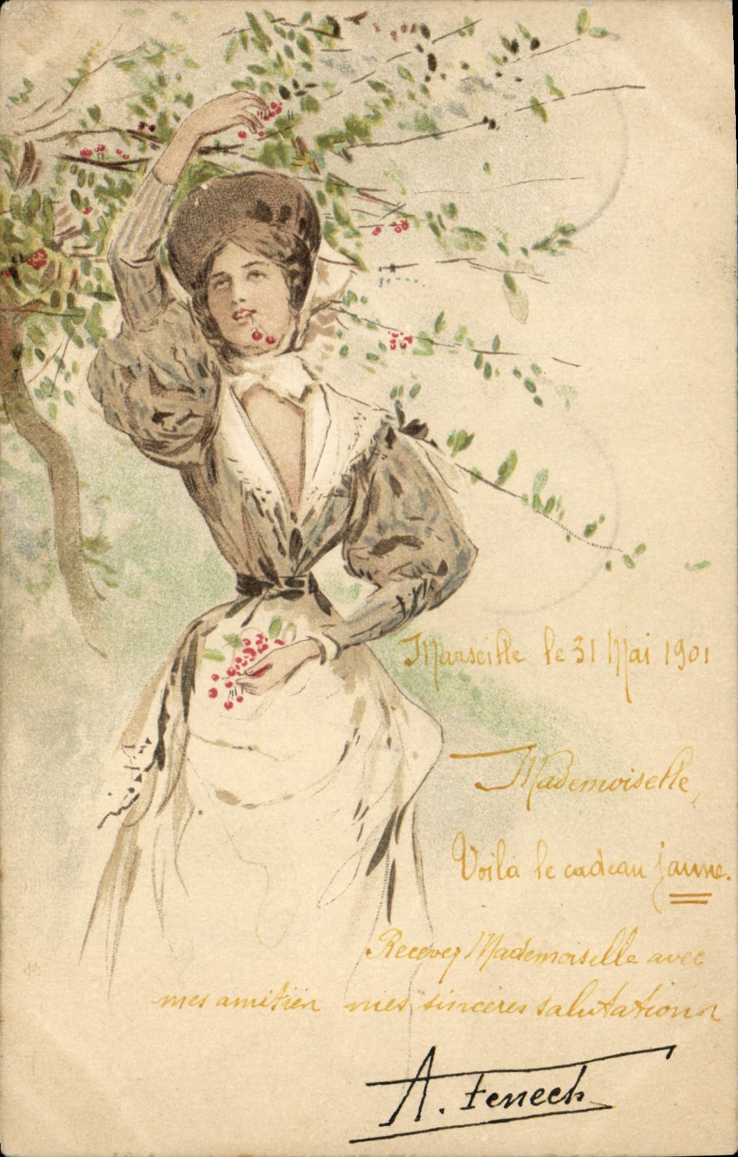 CPA Fantaisie Illustrateur Femme 