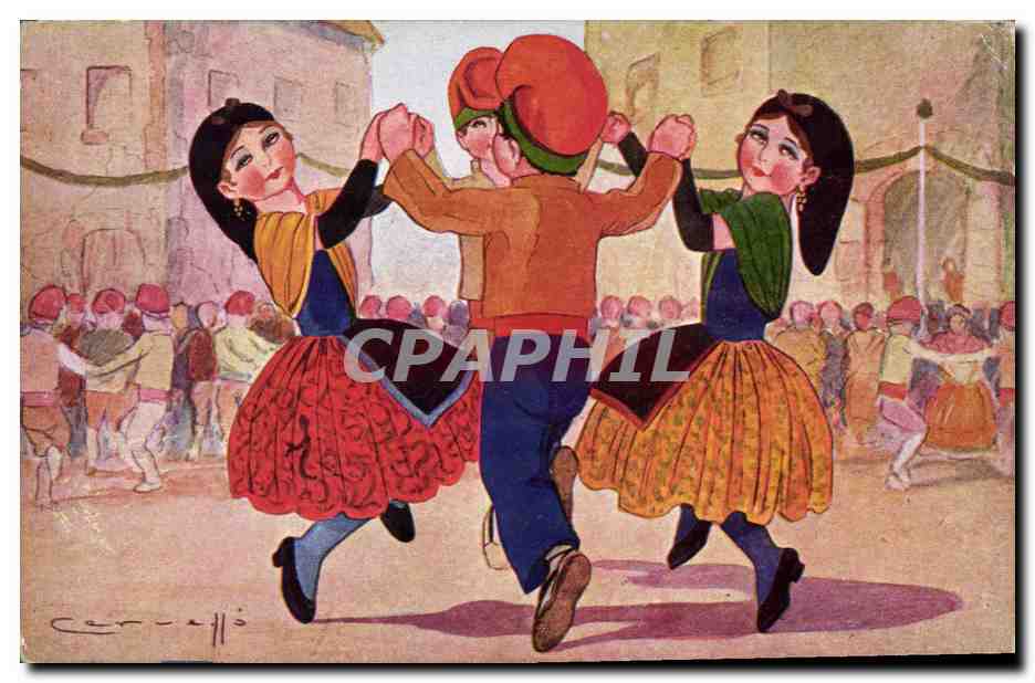 CPA Fantaisie Illustrateur Danse Folklore 