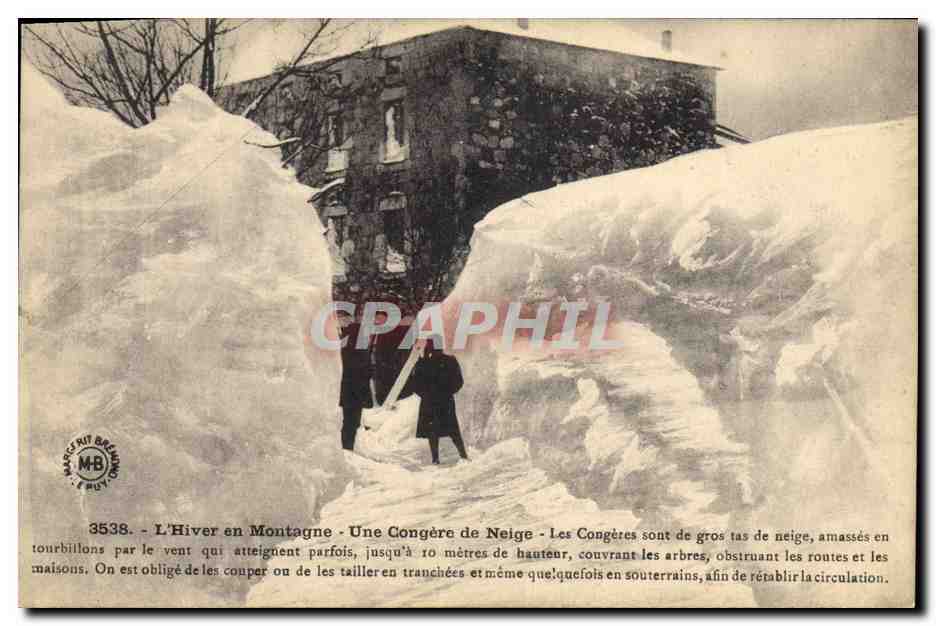 L'Hiver en Montagne — Une Congère de Neige — Marquet & Braun, n° 3538