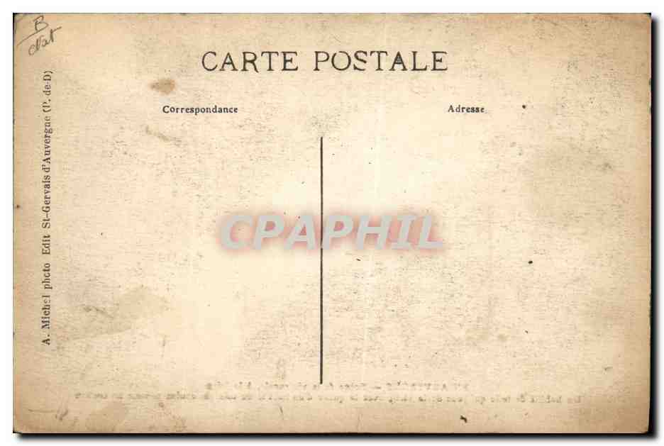 CPA Folklore Auvergne Scene de la vie rurale a la foire Cochon Porc  — Rückseite